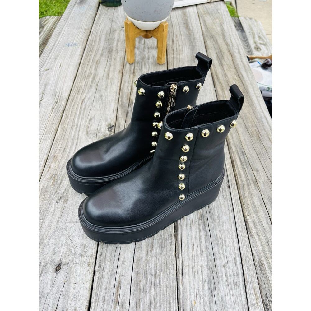 J/Slides Viceroy Black Women's Studded Platform Shoes/Boots